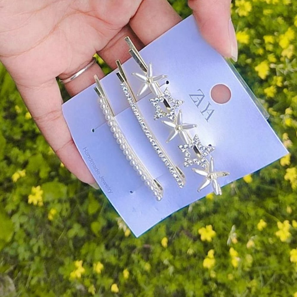 Pearl Hair Clips Set Fashion Korean Acrylic Resin Hair Barrettes Styling Tools